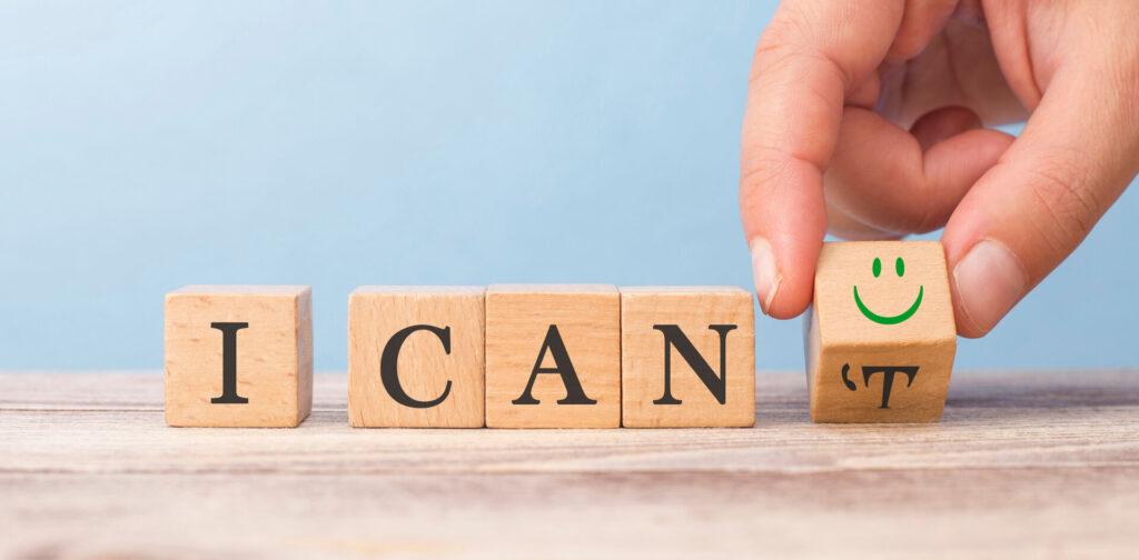 Motivationskonzept - "I can't" wird zu "I can"